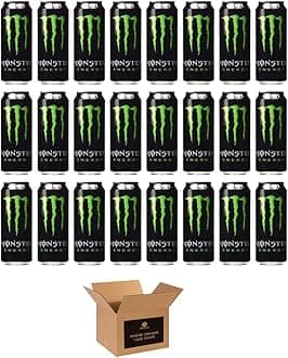 Monster Energy Drink Flavours | Juiced, Zero Sugar, Ultra, Monarch, Fiesta Mango, Strawberry Dreams, VR46, Punch | High Caffeine Sports Energy Drink (Monster Original Green - 500ml x 24Pack)