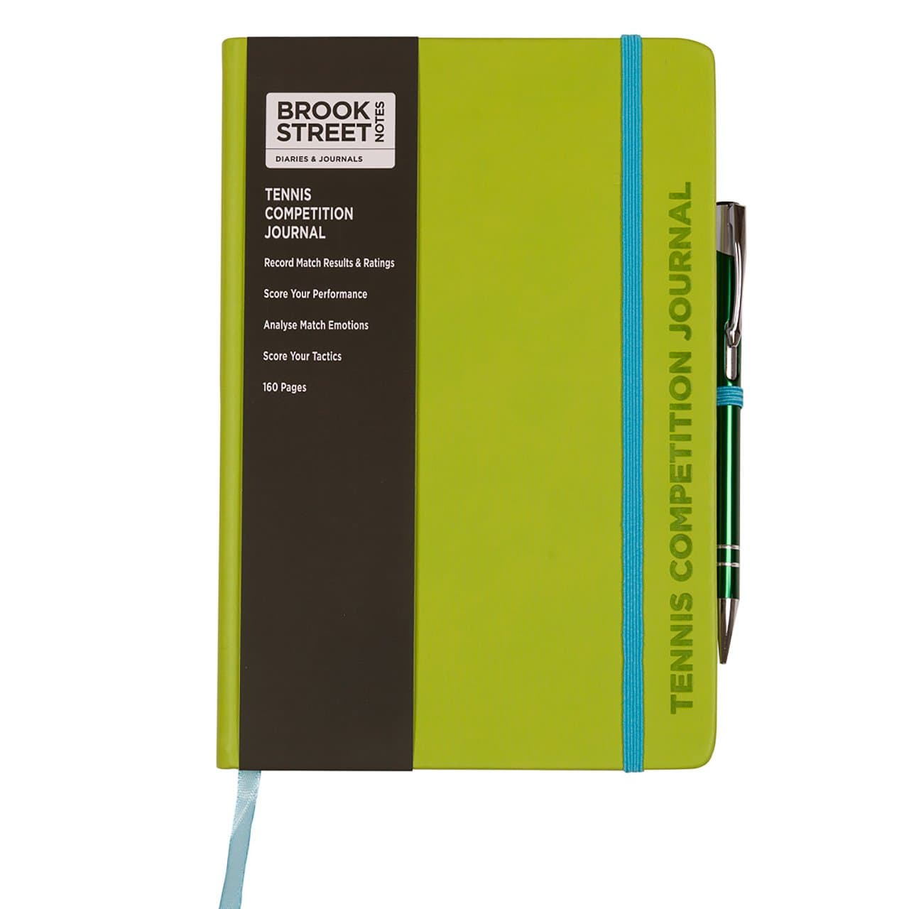Tennis Competition Notebook - Hardback A5 Tennis Gift (Lime Green)