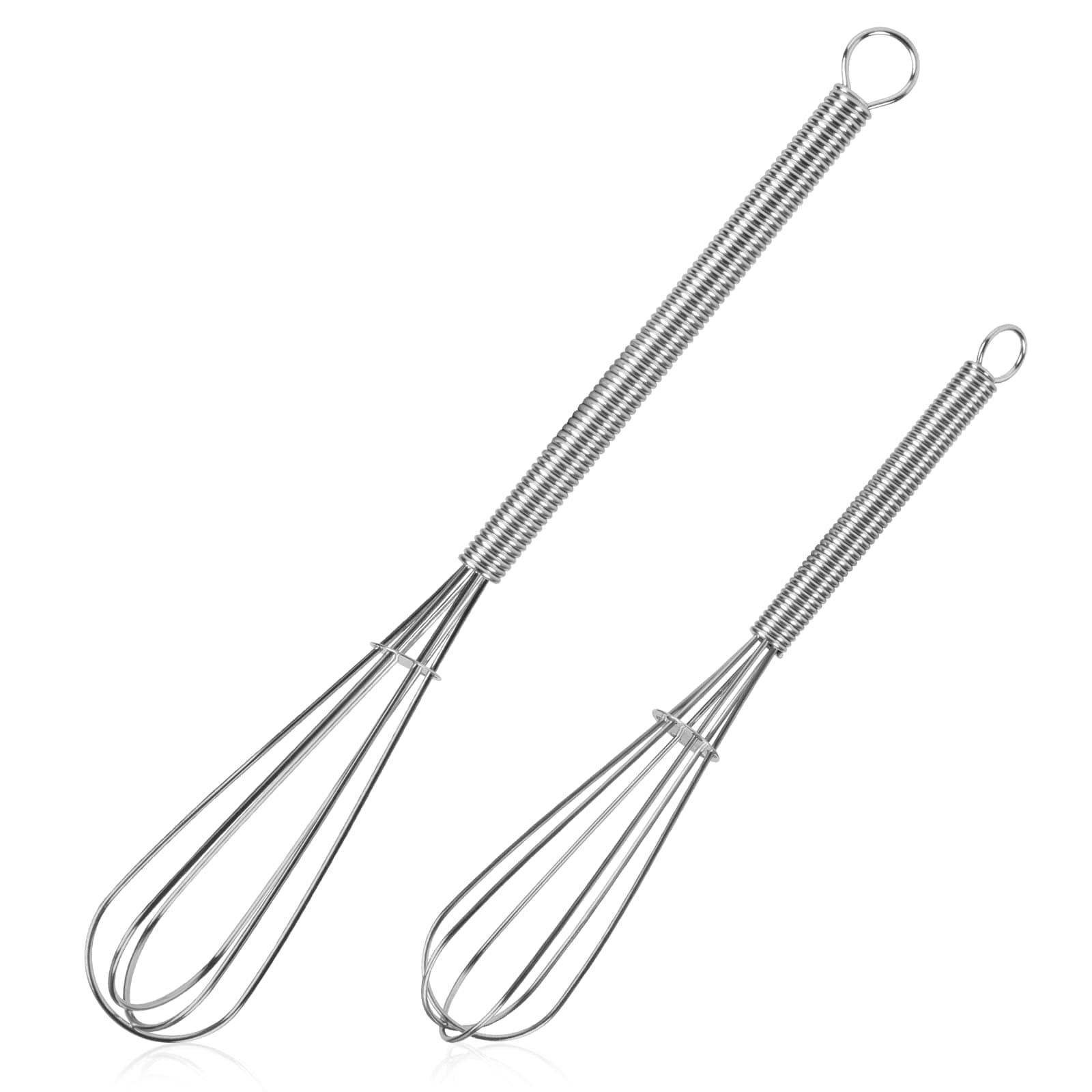 Mini Whisks Stainless Steel Whisk Set 5" 7" Kitchen Small Wisk Balloon Wire Tiny Whisks for Cooking, Whisking, Blending, Beating, Stirring 2Pack