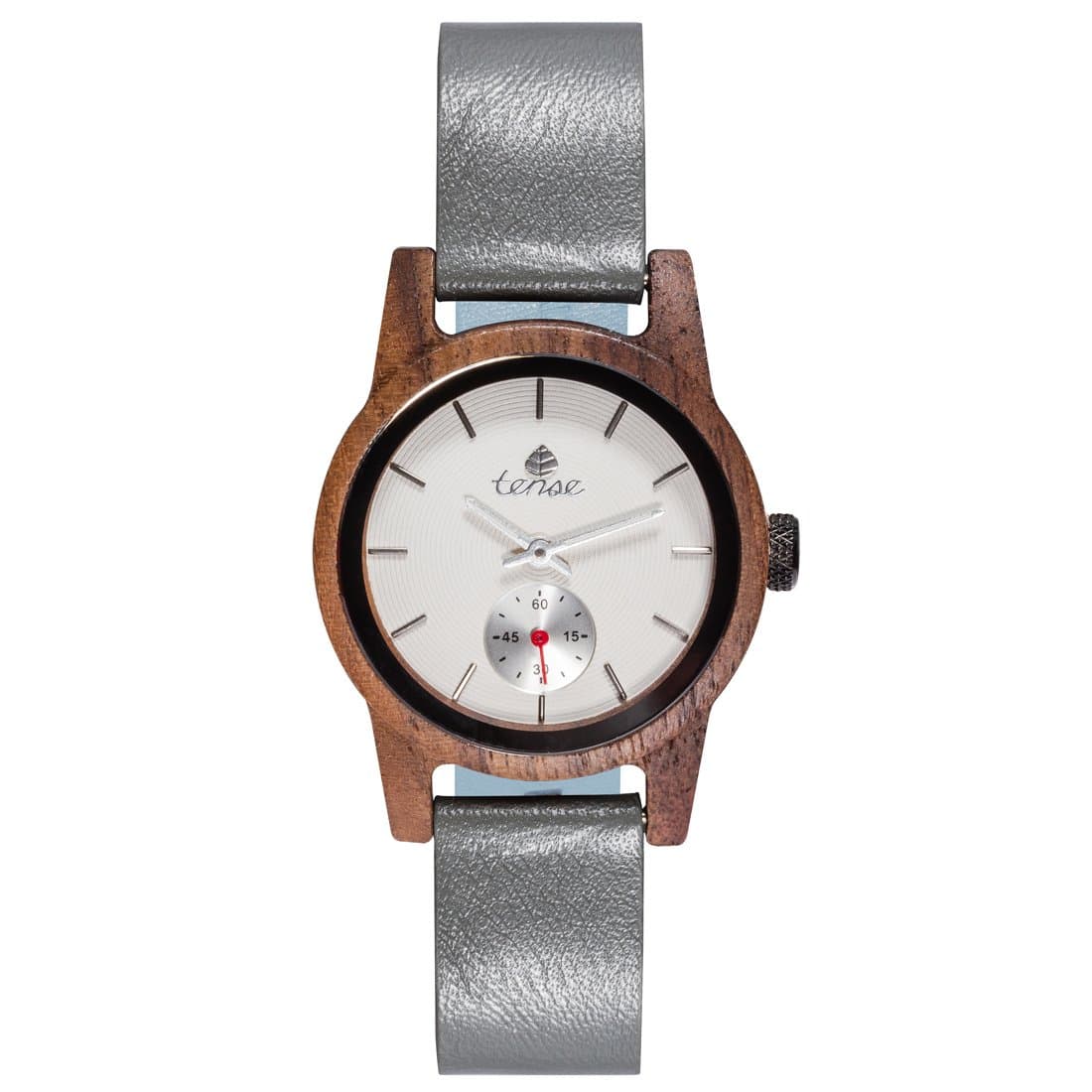 Premium Wooden Clock Tense Womens Leather Hampton (Made in Canada) – Walnut Wood/White Dial Women's Watch M4701 W W