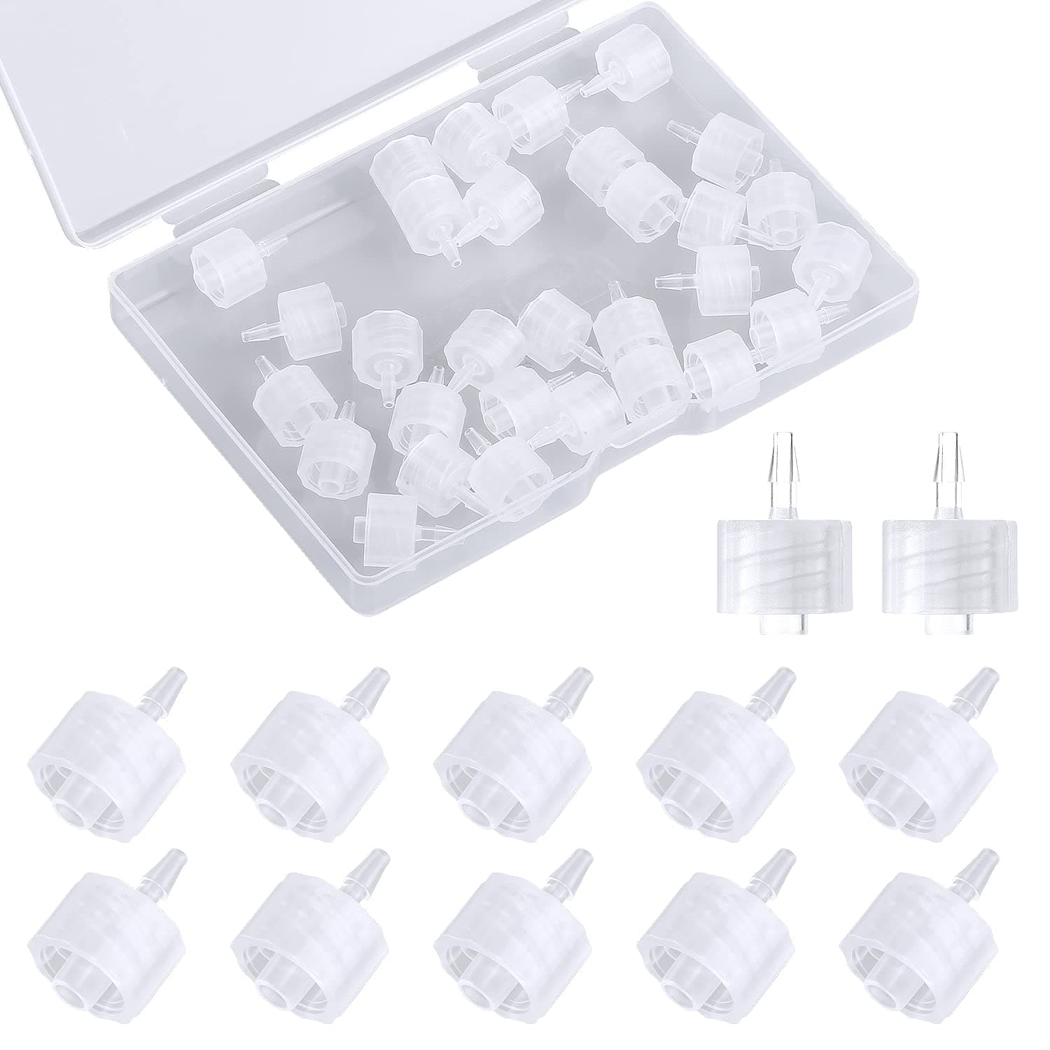 30pcs Adapter, Clear Male Luer Lock 1/16" Luer Lock Connector Kit to Coupler Adapter (1.6mm)