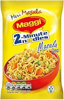 Maggi 2 Minute Noodles Masala Flavour - Made in India - Quick Cook Ready in 2 Minutes - 70g Bag - Pack of 16