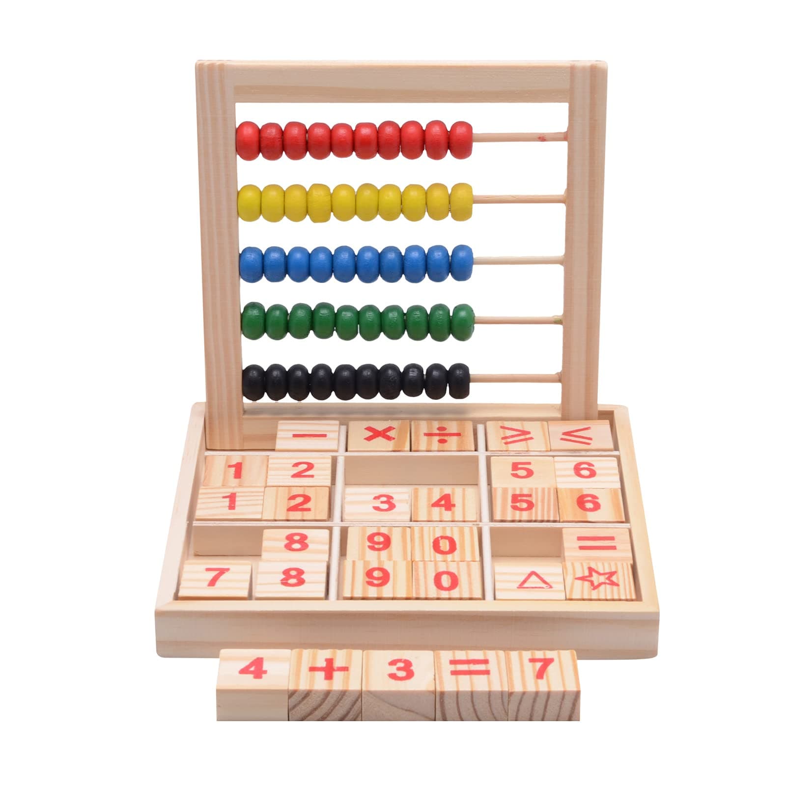 Wooden Abacus Children Kids Counting Number Maths Learning Developmental Toy Gift for 3+ Year Old Boys Girls