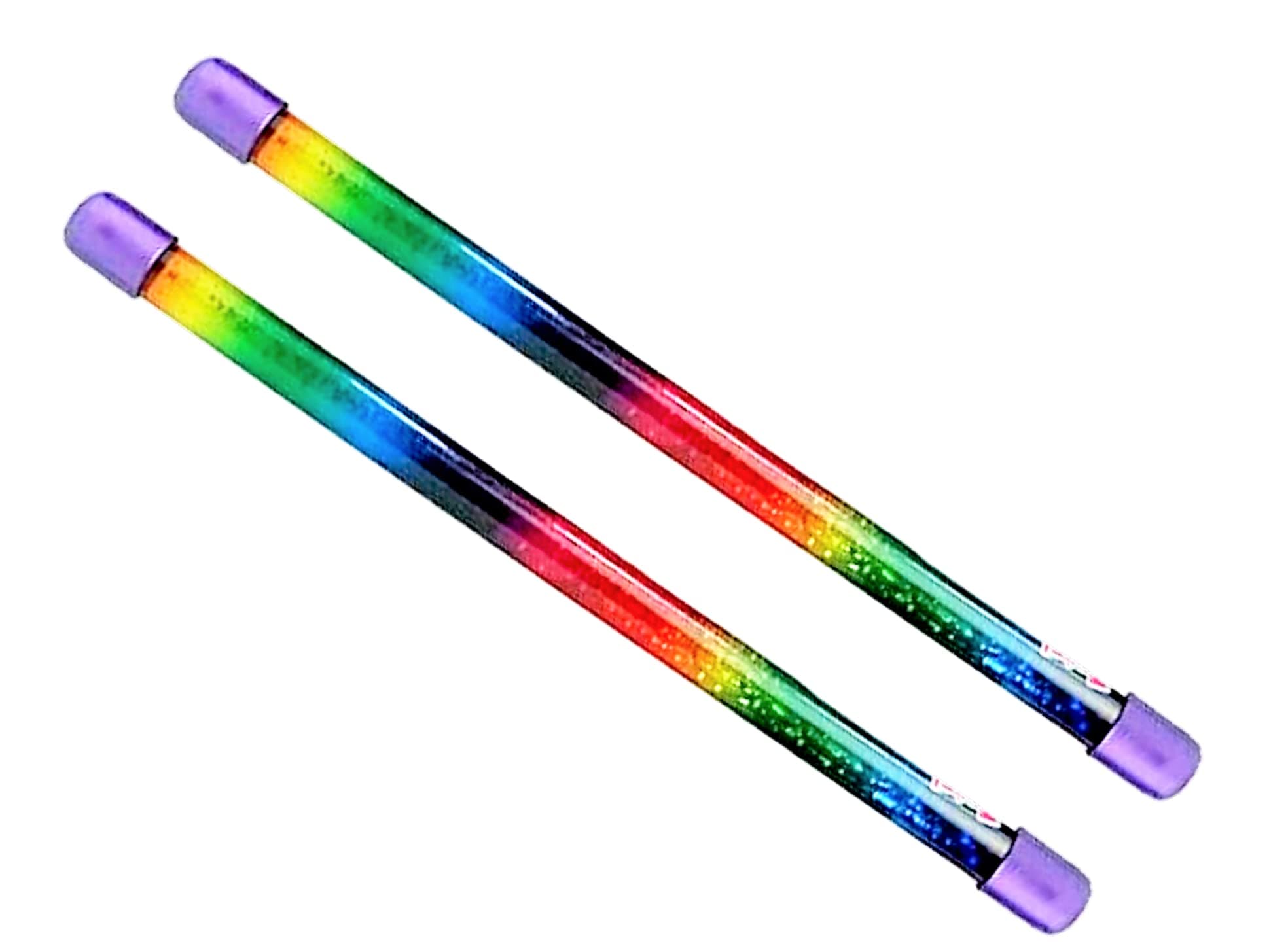 JA-RU Glitter Baton Wand (2 Units) Magic Fairy Rainbow Colors Wands Toys for Girls and Kids Princess Decorations Party Favors Twirling Cheerleader Dance Baton. Plus 1 Sticker 2002-2s