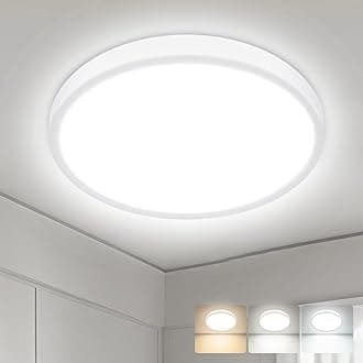 hepside LED Ceiling Light,3000K/4000K/6500K 3 Color Temperature, Waterproof IP54 LED Ceiling Lamp, Modern,Round Flush Ceiling Light for Bathroom, Living Room,Bedroom, Kitchen, Hallway, Office