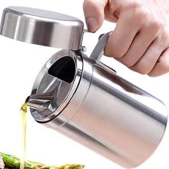 Olive Oil Dispenser, 550ML Stainless Steel Bottle with Lid, Leak Proof, Salad Dressing Storage, Cooking & BBQ