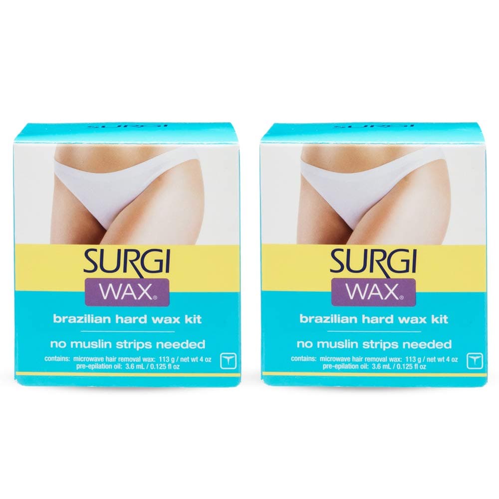 Surgi Brazilian Microwave Hard Wax Kit 4 Oz, 2 Pack