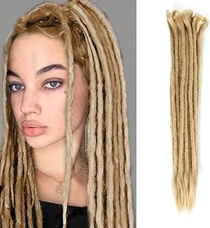 Dsoar (100cm , Deep Blonde) - Double Ended Dreadlocks Extensions 50cm 10 Strands Synthetic Dreads Handmade Crochet Dread Extensions Reggae Twist Braiding Hair(100cm ,Deep Blonde)
