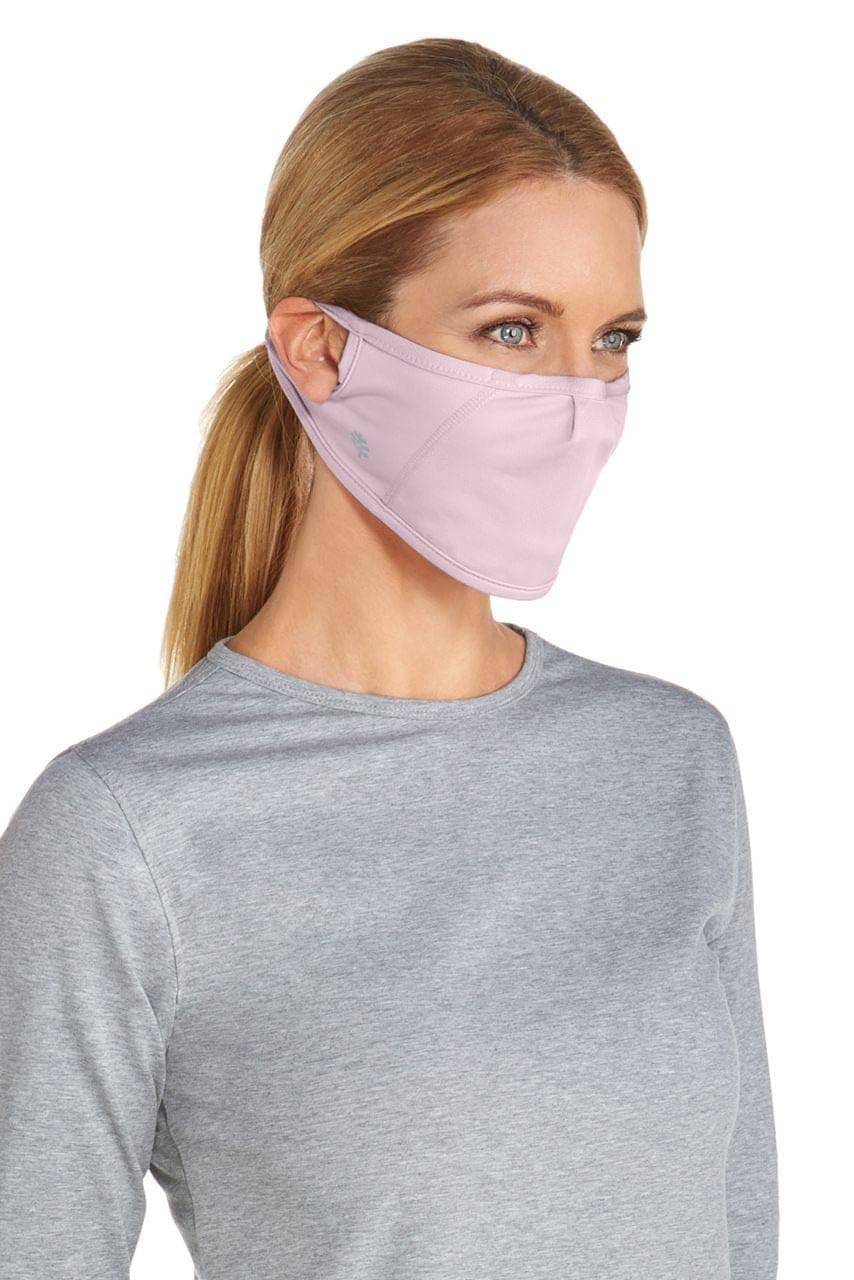 Coolibar UPF 50+ Unisex UV Mask - Sun Protective (Large/X-Large- Dusty Mauve)