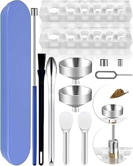 Filling Tool Kit - Home & Lab Supplies with Micro Funnels & Lab Scoops - Complete Set with Instruction for Material Filling #000 00 0 1 2 3