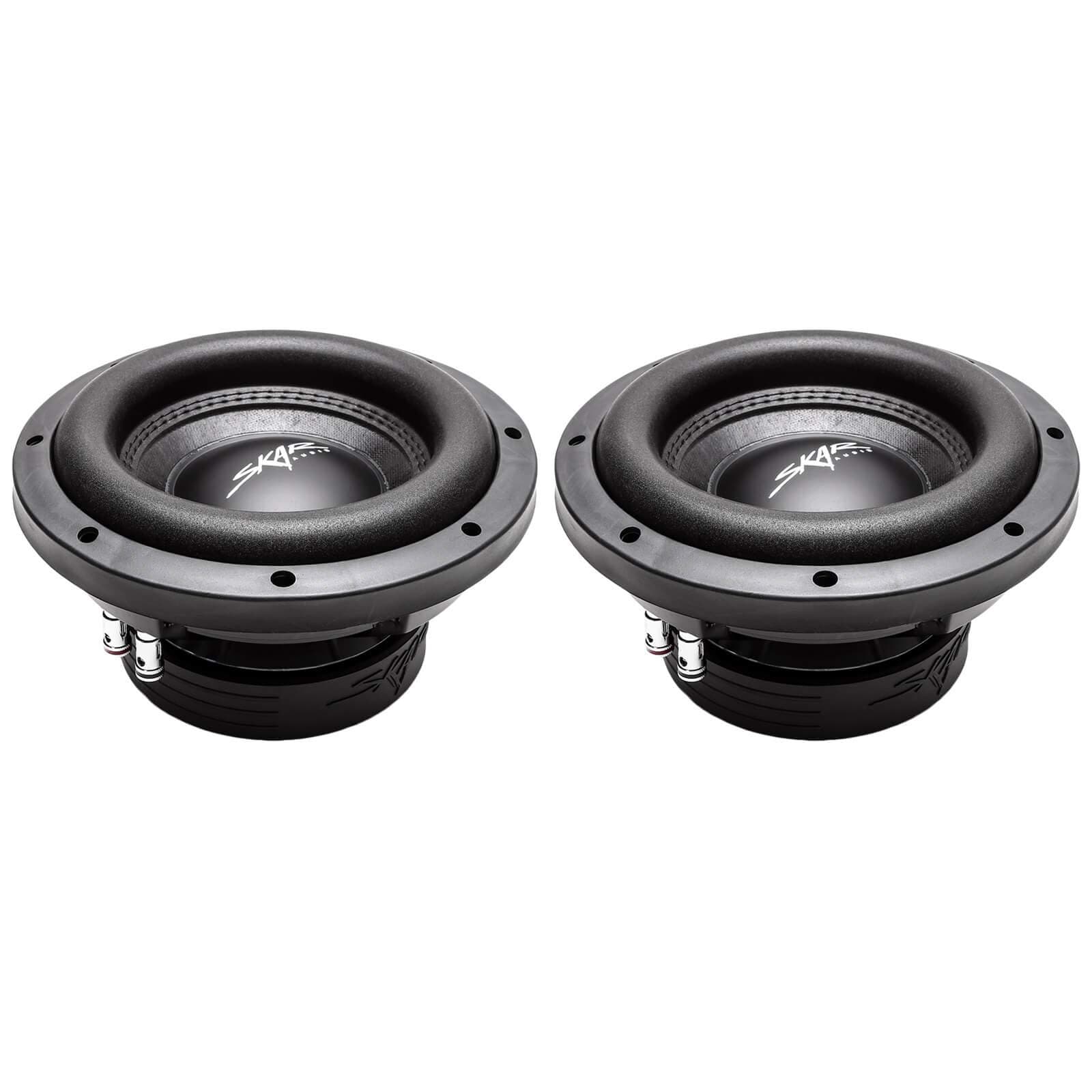 (2) Skar Audio VD-8 D2 8" 600W Max Power Dual 2 Ohm Shallow Mount Subwoofers, Pair of 2