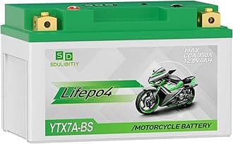 YTX7A-BS Lithium Motorcycle Battery 12.8V 4Ah 350CCA High Performance Lithium Powersports Battery with Smart BMS, Compatible Motorcycle, Scooter,ATV, UTV, Snowmobiles,4 Wheeler, and Generator Battery