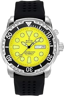RATIO FreeDiver Helium-Safe Dive Watch Sapphire Crystal Automatic Diver Watch 1000M Water Resistant Diving Watch for Men