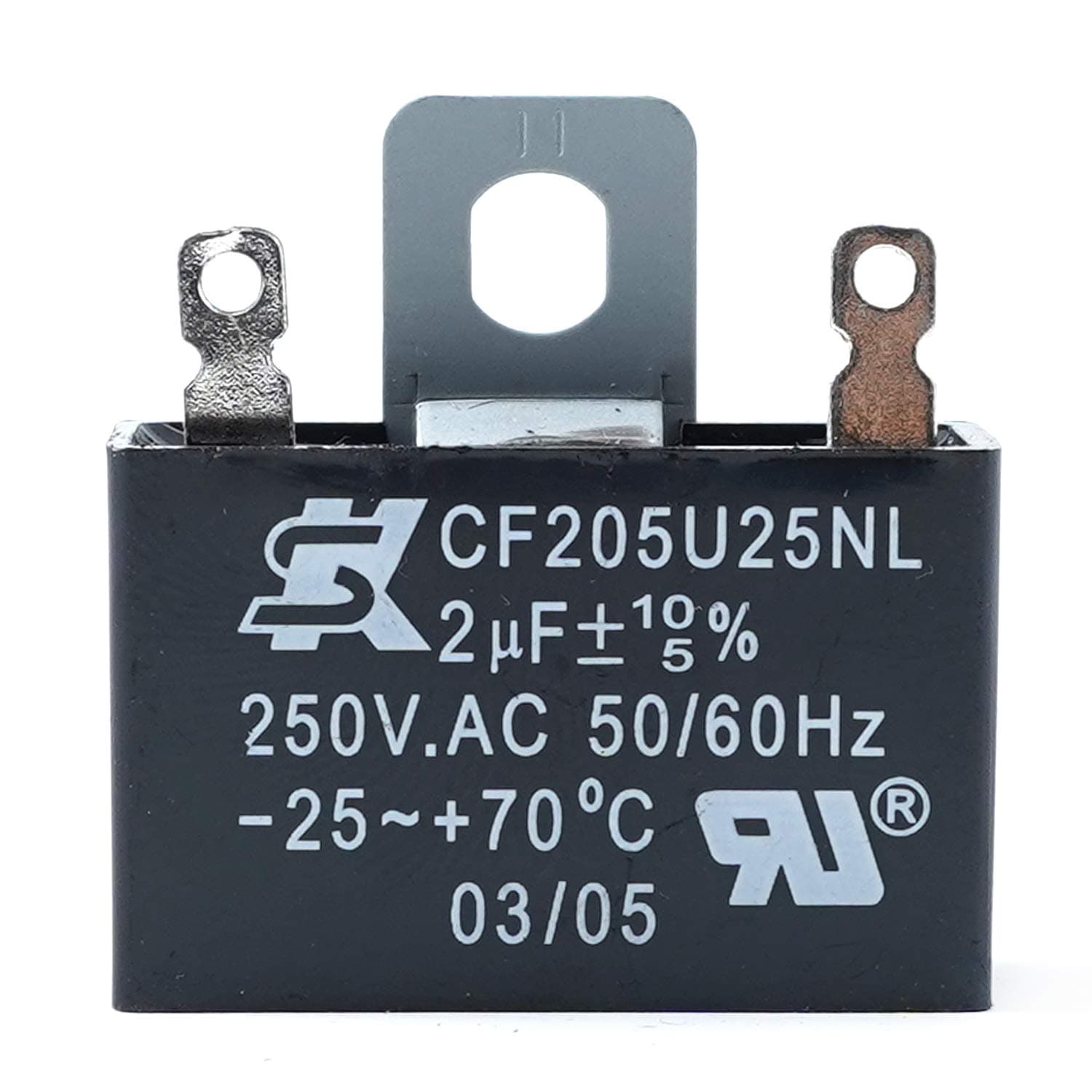 JCM 2 Wire Ceiling Fan Capacitor 2uF 250VAC CBB61