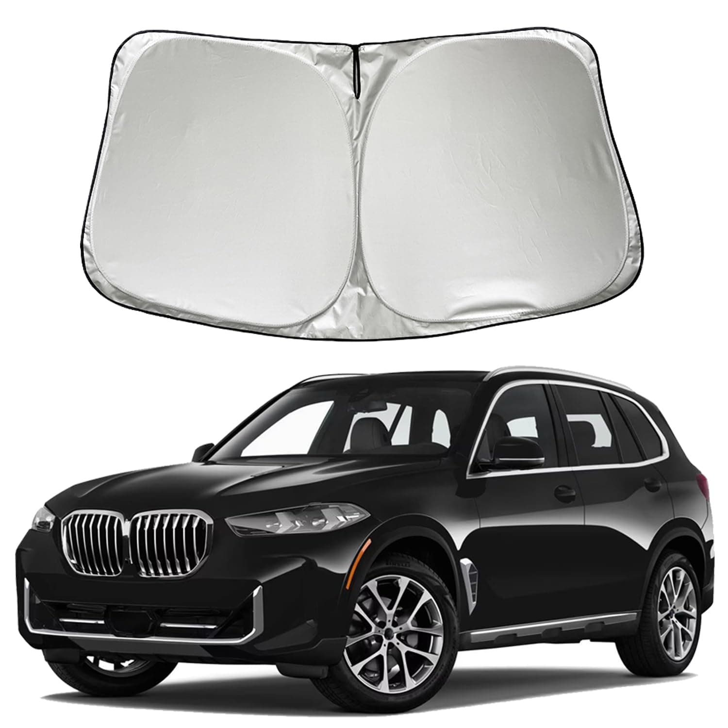 Car Windshield Sun Shade Sunshade Compatible with BMW X5 X7 M Sport SUV 2026 2025 2024 2023 2022-2019 Accessories, Foldable Car Front Window Sun Shield