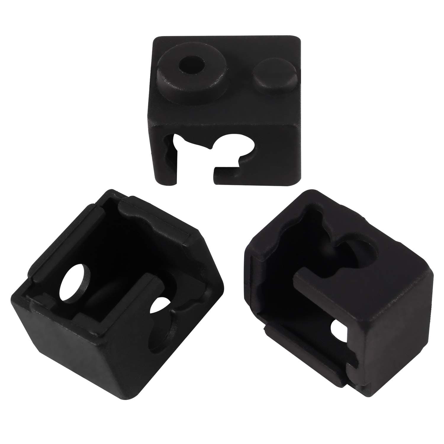 3D Printer Heater Block Silicone Cover, Aokin V6 Silicone Sock for E3D V6 Hotend Extruder, 3 Pcs, Black