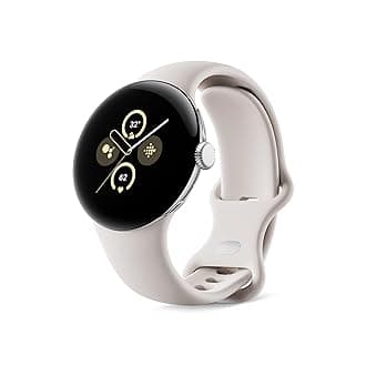 Pixel Watch 2 (Previous Model) with Best of Fitbit - Heart Rate Tracking, Stress Management, Safety Features - Android Smartwatch - Polished Silver Aluminum Case - Porcelain Active Band - Wi-Fi