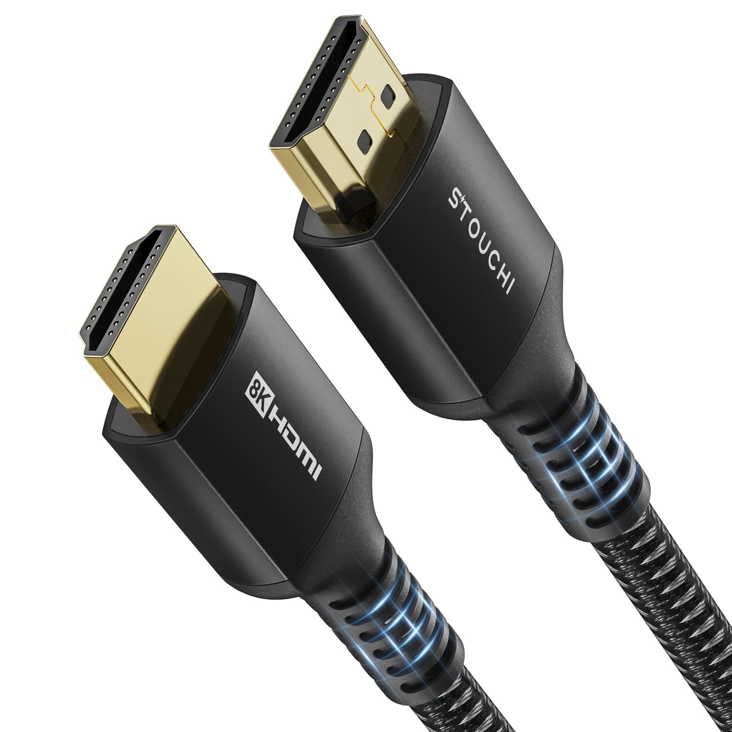 Stouchi 10k 8k HDMI 2.1 Cable 6ft/2M Ultra High Speed HDMI Cables 48Gbps eARC HDR10+ Dolby Atmos HDCP 2.3 Compatible for Mac RTX4090 PC HDTV PS5 Xbox, Black