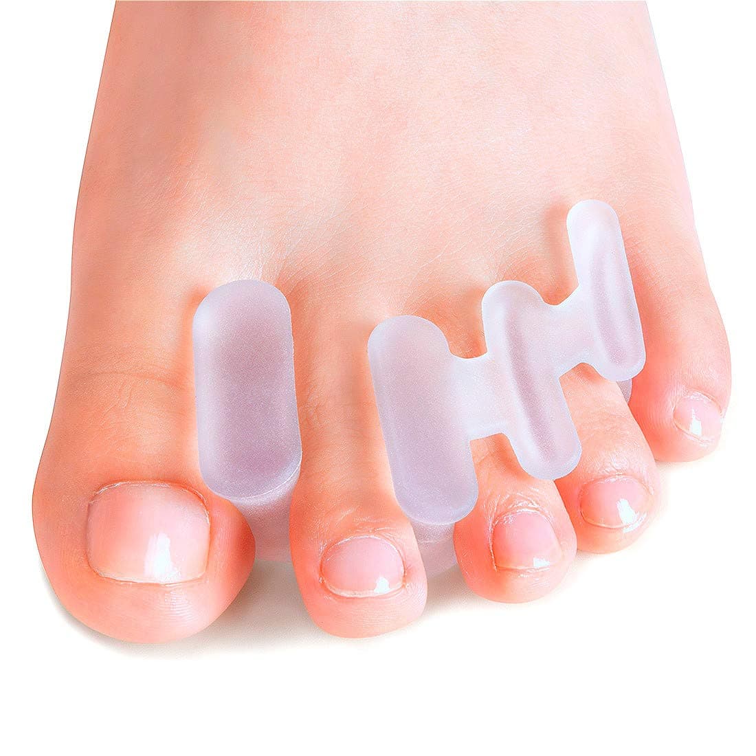 Povihome Toe Separators, 6 Pack Deluxe Gel Toe Spreader & Toe Stretcher, Latex-Free Silicone Toe Spacers, for Bunion, Overlapping Toe. Relief Foot Pain