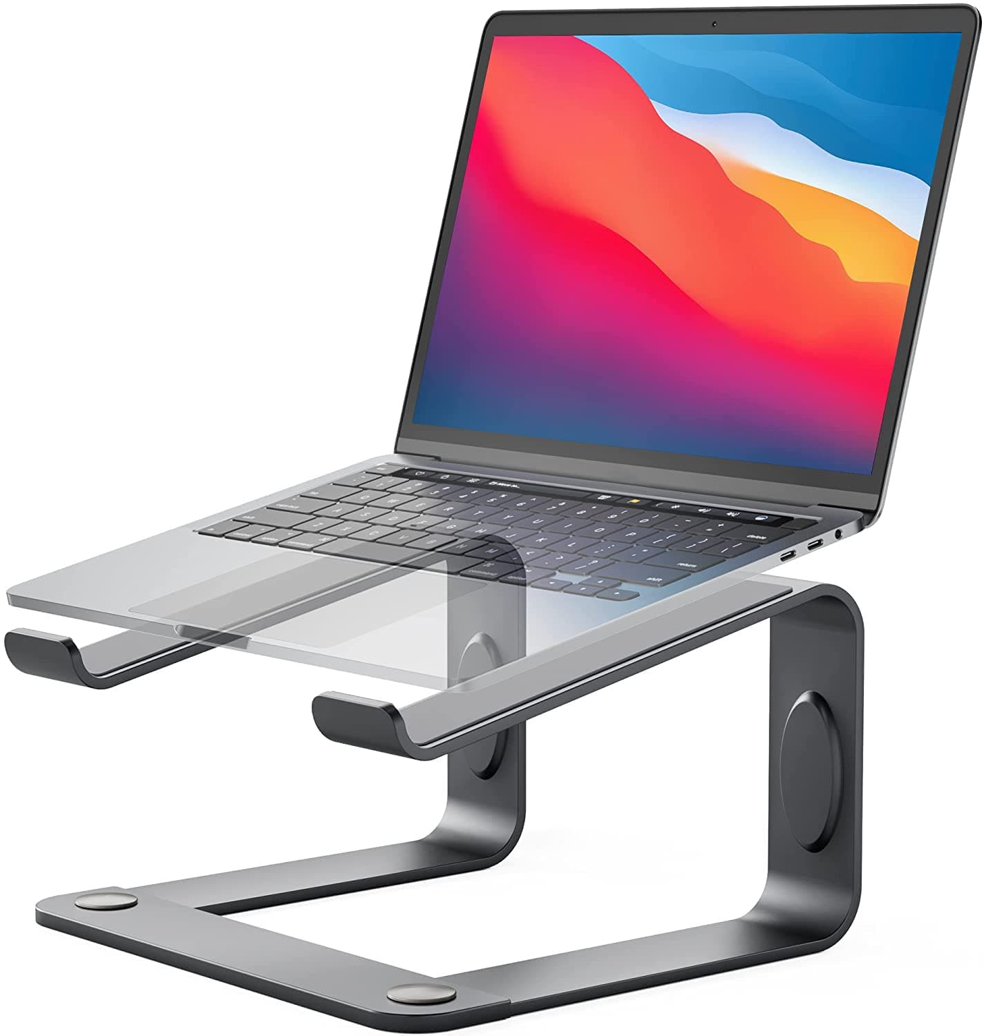 LORYERGOLaptop Stand – Ergonomic Laptop Riser Laptop Mount for Desk, Notebook Stand Compatible with Most 10-15.6” Laptops, Space Grey