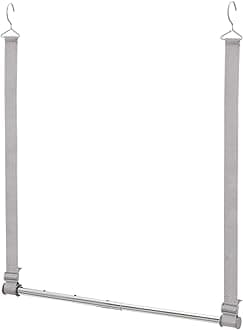 STORAGE MANIACHanging Closet Rod, Adjustable Width and Height Closet Hanging Organizer, Space-Saving Clothes Hanging Bar, Closet Extender Hanging Rod Double Closet Hanging Rod, 1 Pack Webbing