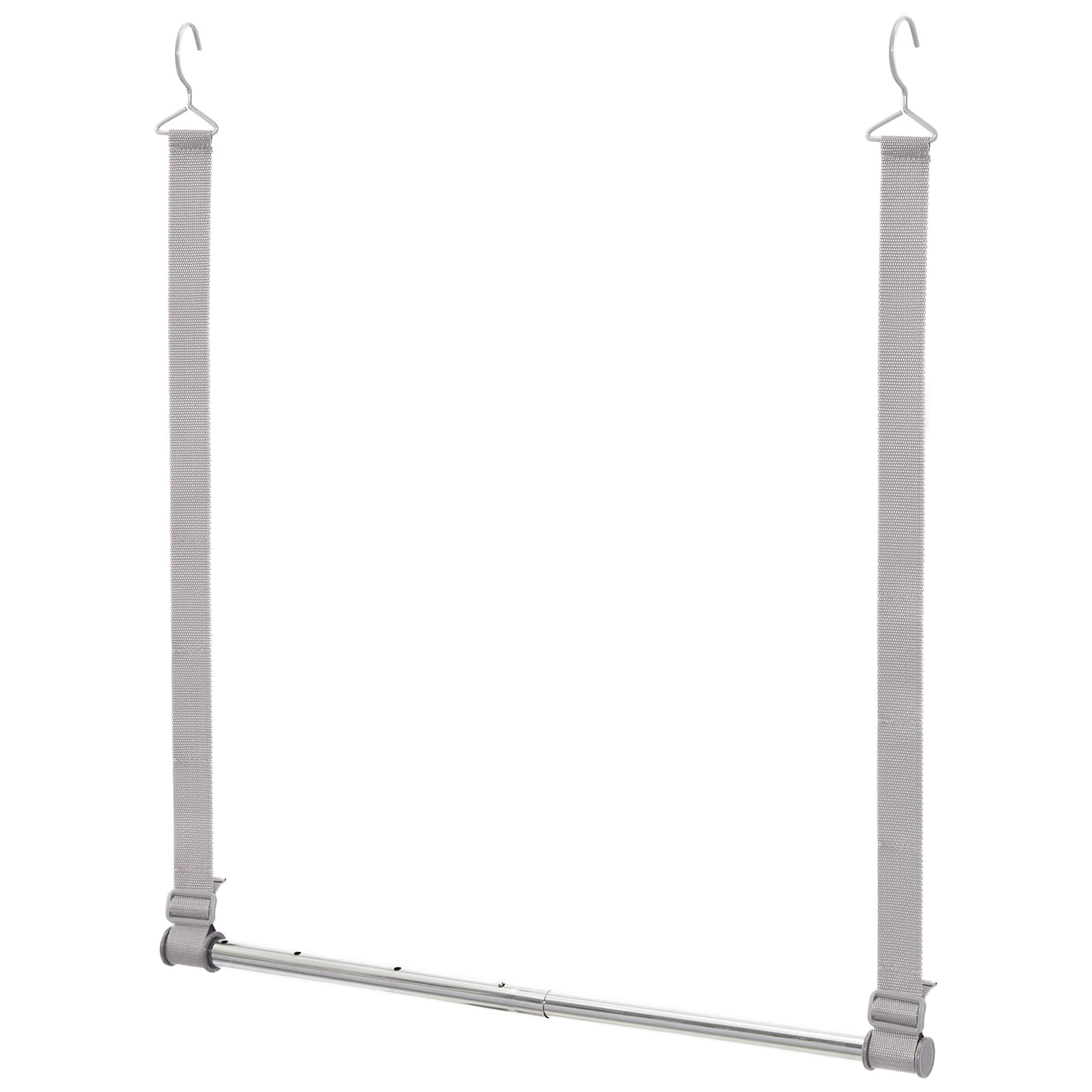 STORAGE MANIAC Hanging Closet Rod, Adjustable Width and Height Closet Hanging Organizer, Space-Saving Clothes Hanging Bar, Closet Extender Hanging Rod Double Closet Hanging Rod, 1 Pack Webbing