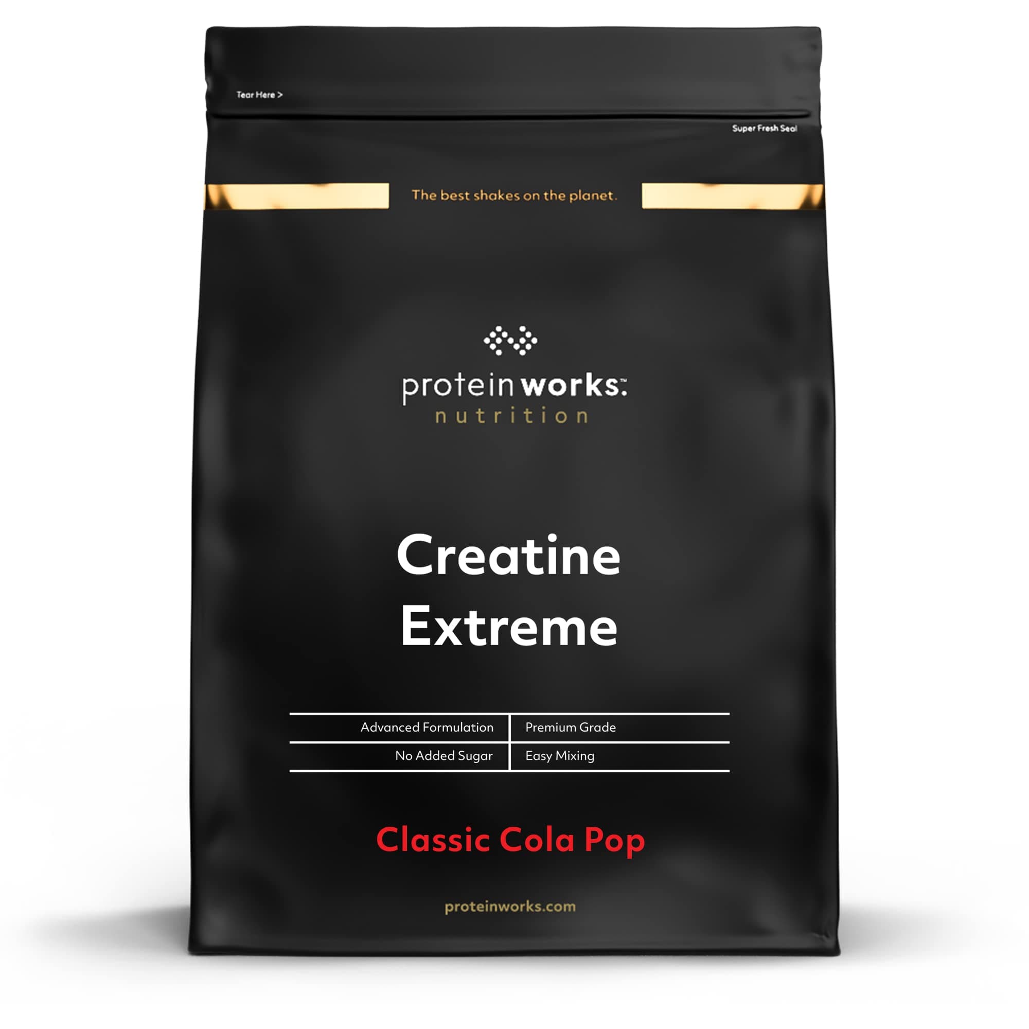 Protein Works - Creatine Extreme, Award-Winning 7g Superblend, Creatine Monohydrate, Citrate, Pyruvate, Optimal 2.4g Beta-Alanine, Enhanced with Glycine, Taurine & Dextrose, Classic Cola Pop, 400g