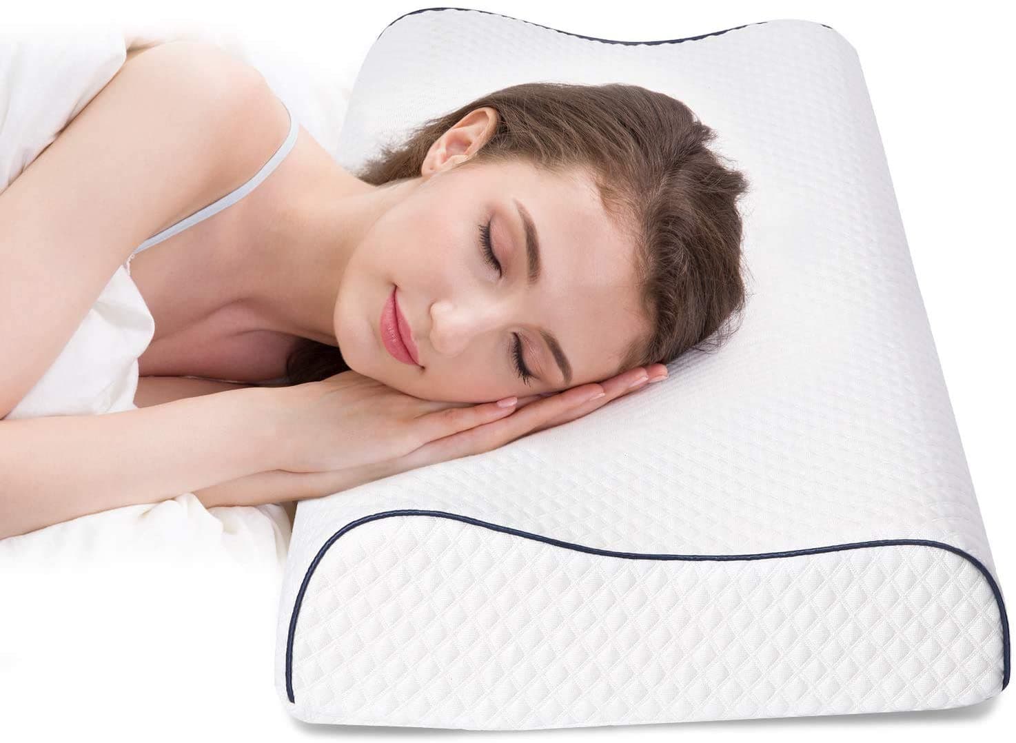 – Fityou Memory Foam Pillow,Ergonomic Neck Support Pillow,Orthopaedic Cervical Pillow,Sleeping Pillow with Zip for Side Sleepers,Back Sleepers,Washable Pillow Case,60 x 35 cm