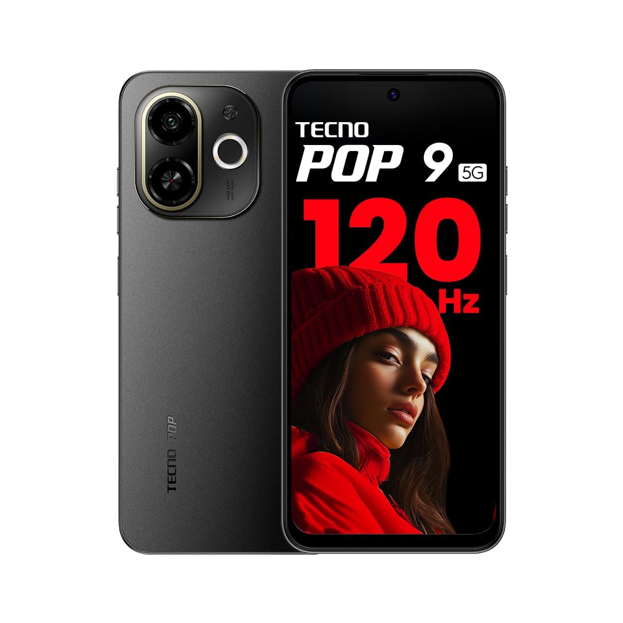Tecno POP 9 5G Midnight Shadow, 4GB+128GB| Segment's 1st 48MP Sony AI Camera| Segment's 1st with NFC |D6300 Processor |4+ Year Lag Free Fluency |5000 mAh Battery |Dual Speaker |Without Charger