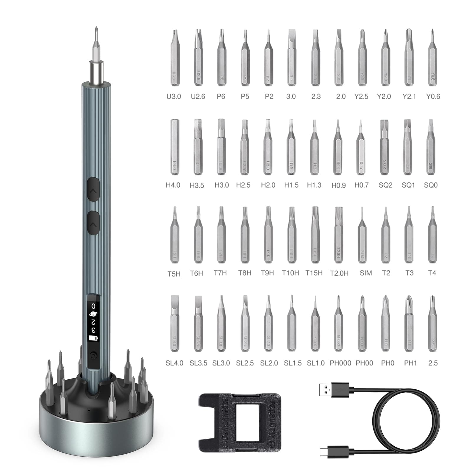 ORIAMini Precision Screwdriver Set, 53 in 1 Magnetic Screwdriver Kit, Electronic Repair Tool Kit with 48 Bits, Adjustable Torque, Digital Display for PC, Laptop, Phone, DIY, Games