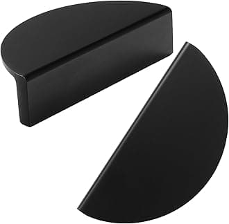 AOBITE 2 Pack Black Semicircle Cabinet knobs Kitchen Cabinet Pulls with Vintage Cupboard Drawers Hardware Dresser Drawer Handles Kitchen Cabinet Handles (L, 2 Pack, Black)