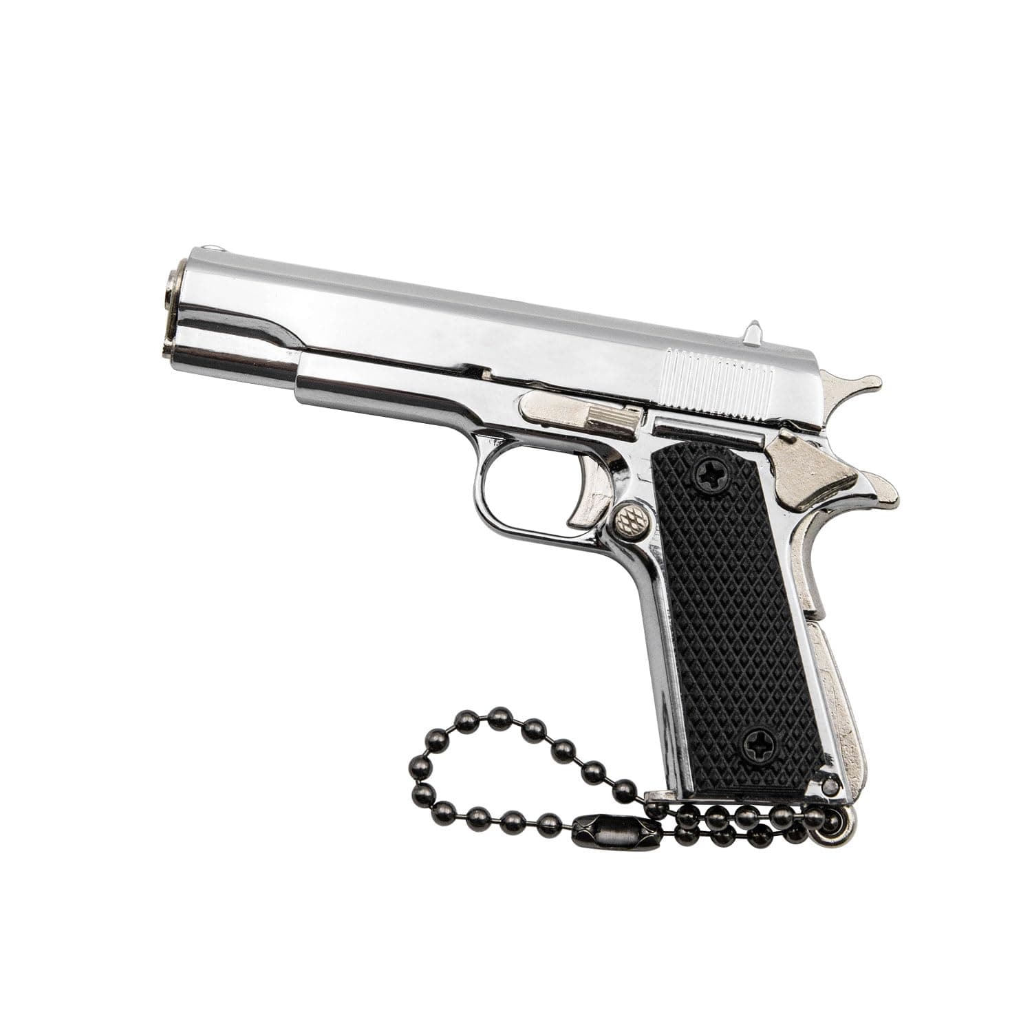 1911 Keychain Metal Mini Tactical Key chain Tiny Pendant for Ornament Collection Gift for Men Army Fan (Silver)