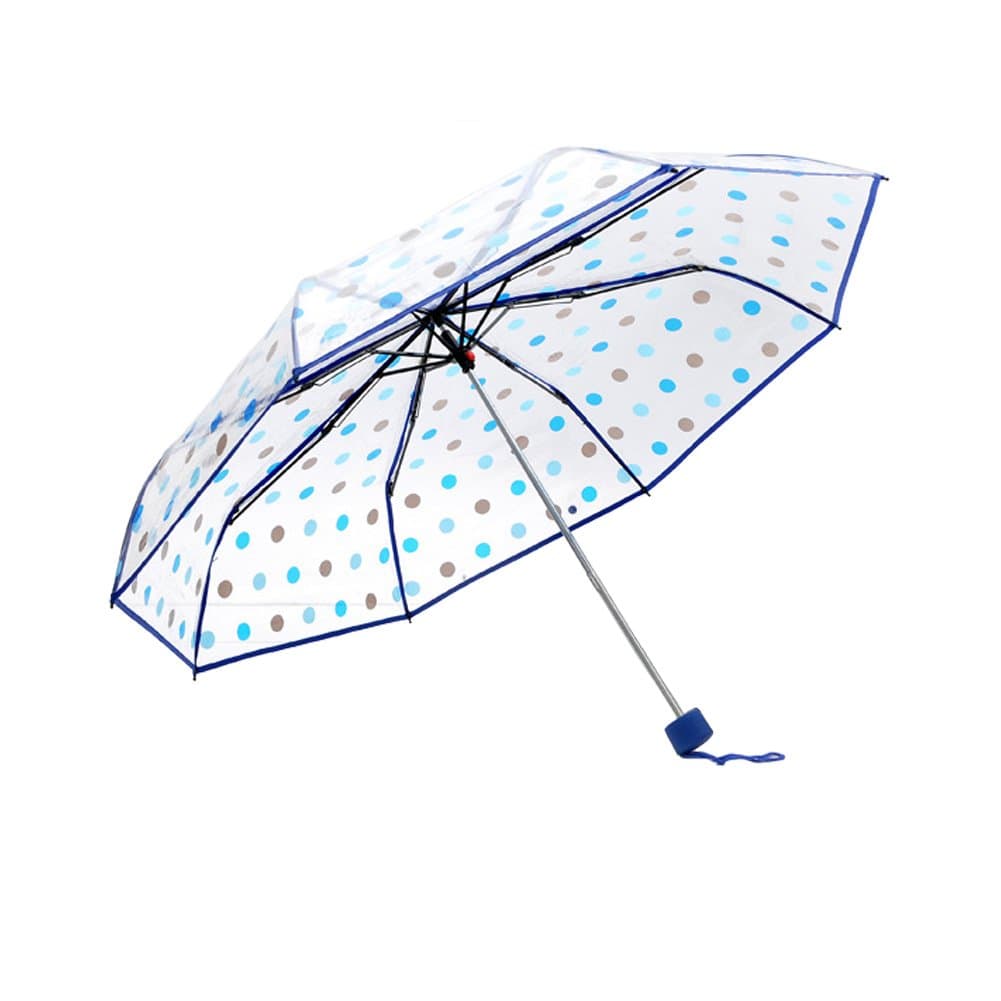 Clear Umbrella Folding Rain Umbrella (Blue)