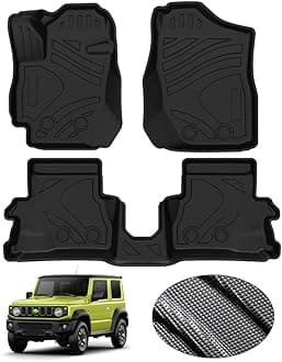 T TGBROS Floor Mats Custom Fit for 2019-2023 Suzuki Jimny(Not Fit for Right-Hand Drive) JB64W JB74W Accessories All Weather Protection TPE 2 Rows Floor Liners Set Non-Slip Black