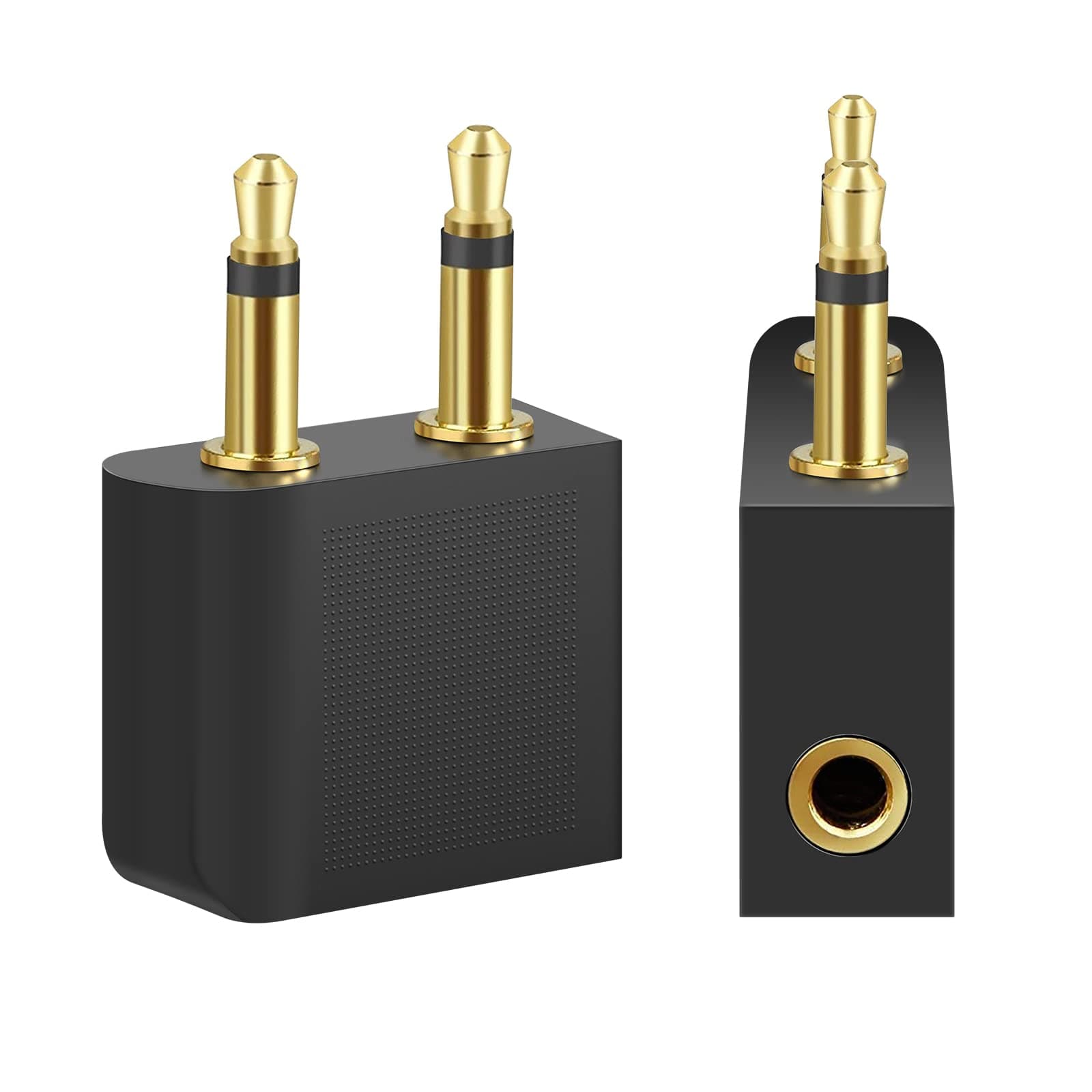 [2 PACK] T Tersely Gold Plated Flight Airplane Headphone Audio Adapter, Air Plane Connector Earphone | Convert Great Sound on All Planes | Suits All Headphones in-Flight Media Systems