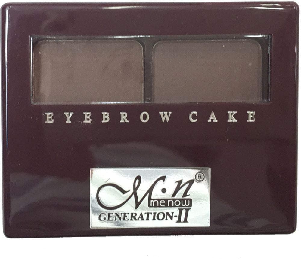 Menow Eyebrow Cake Make Up with Brush - Dark Brown and Brown