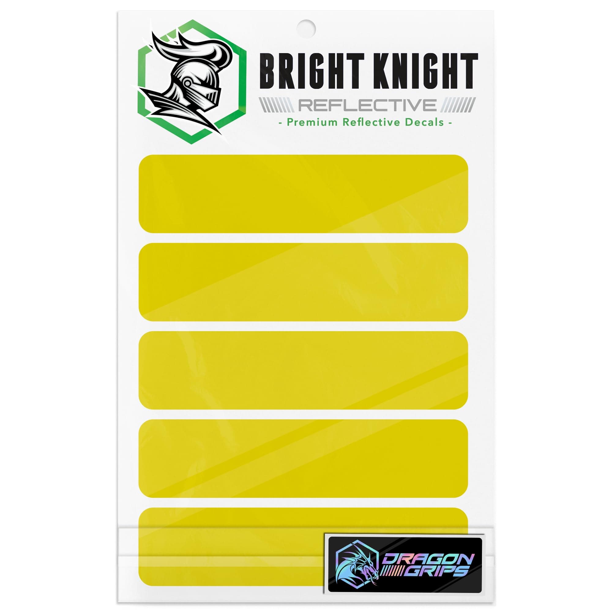 Bright Knight Decals Motorcycle Helmet Decals - 5 Pcs Yellow Reflective Tape Decal, 3M Retro Reflective Stickers for Helmet Vinyl