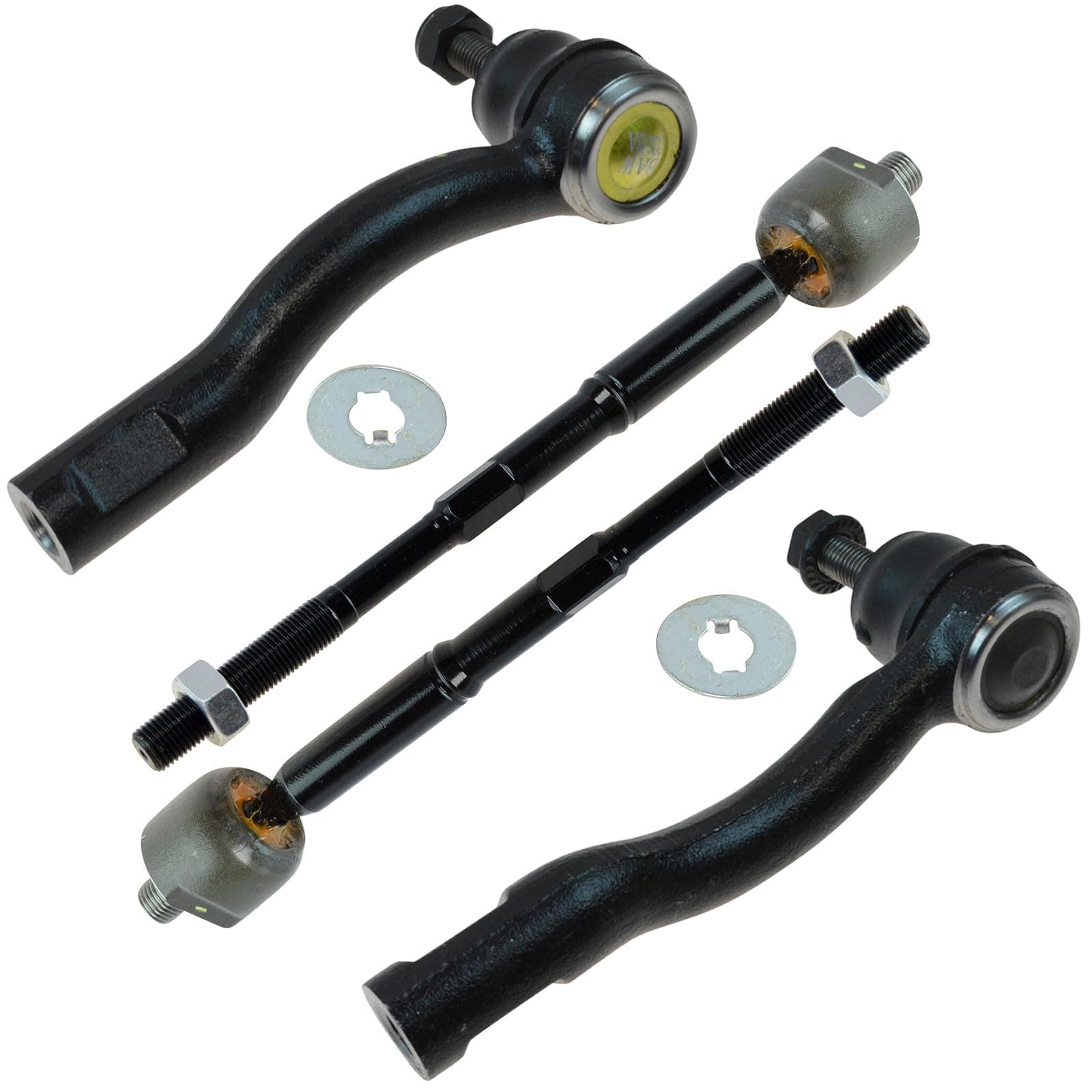 TRQ Front Tie Rod Set Compatible with 2007-2012 Nissan Sentra