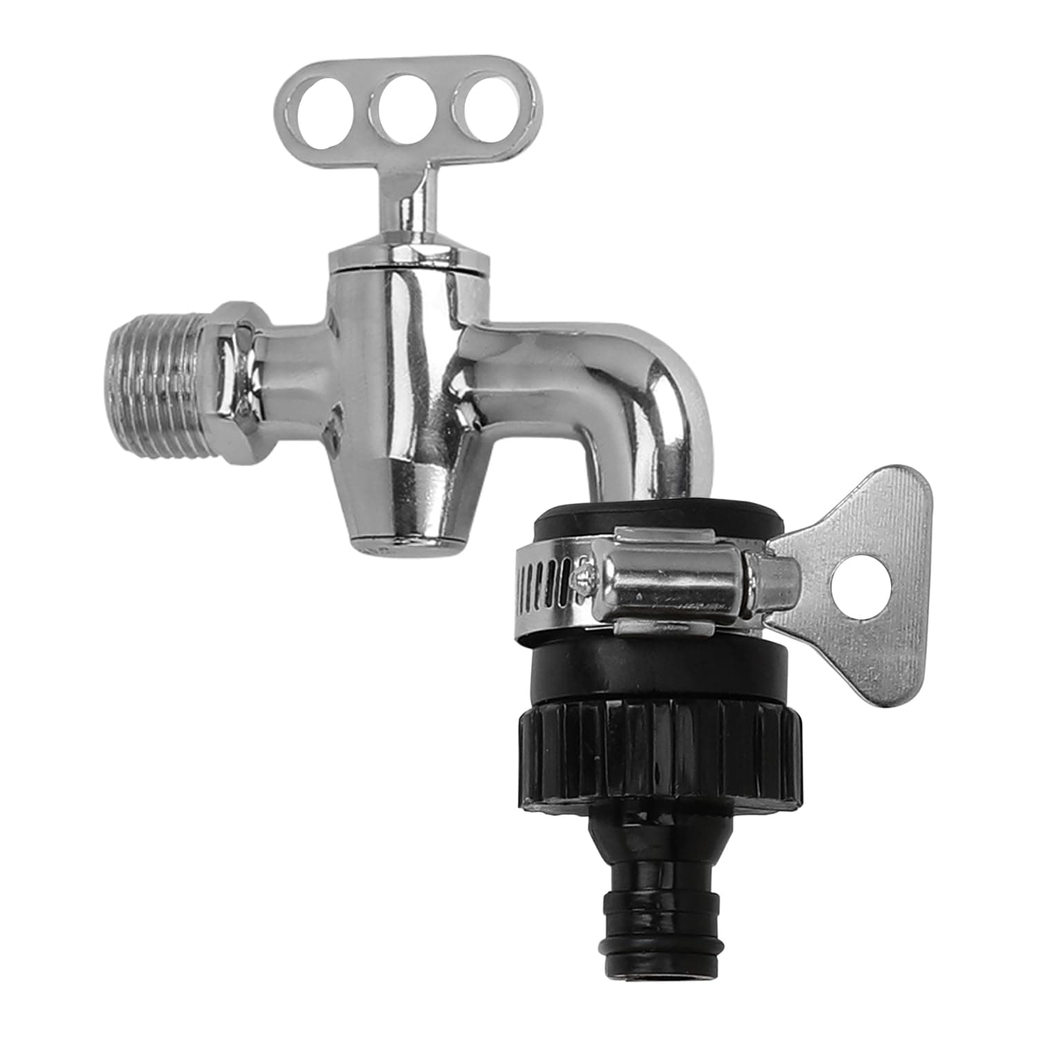 Garbnoire Heavy Duty Hose Pipe Fitting Standard Size 1/2 Inch Tap Connector For Garden Water Pipe & Car, Bike Washing Accessories | Universal Adjustable Adapter Suitable Connecting Hose Pipe