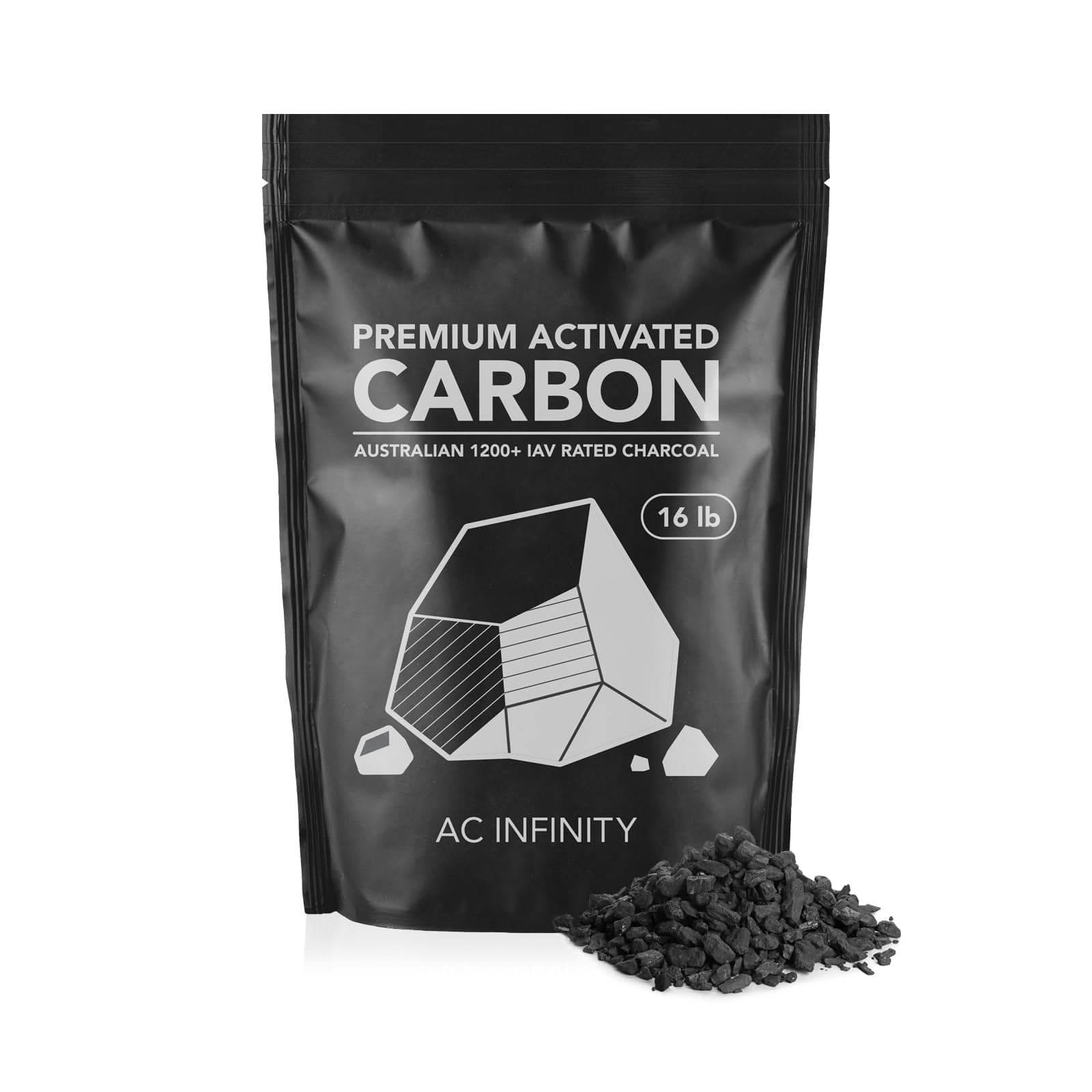 Premium Activated Carbon, 16 lb. Australian Charcoal Supply Replacement for 4”, 6” & 8” Refillable Carbon Filters, Air Filtration Odor Scrubbing for Grow Tents Hydroponics Aquariums Ponds