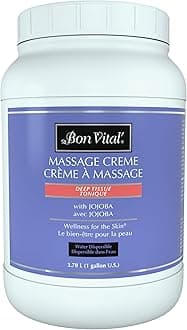 Deep Tissue Massage Creme, 1-Gallon Container, Lightweight Non-Greasy Formula for All Skin Types, Ideal for Deep Muscle Manipulation, Hydrating Massage Lotion for Spa and Home Use