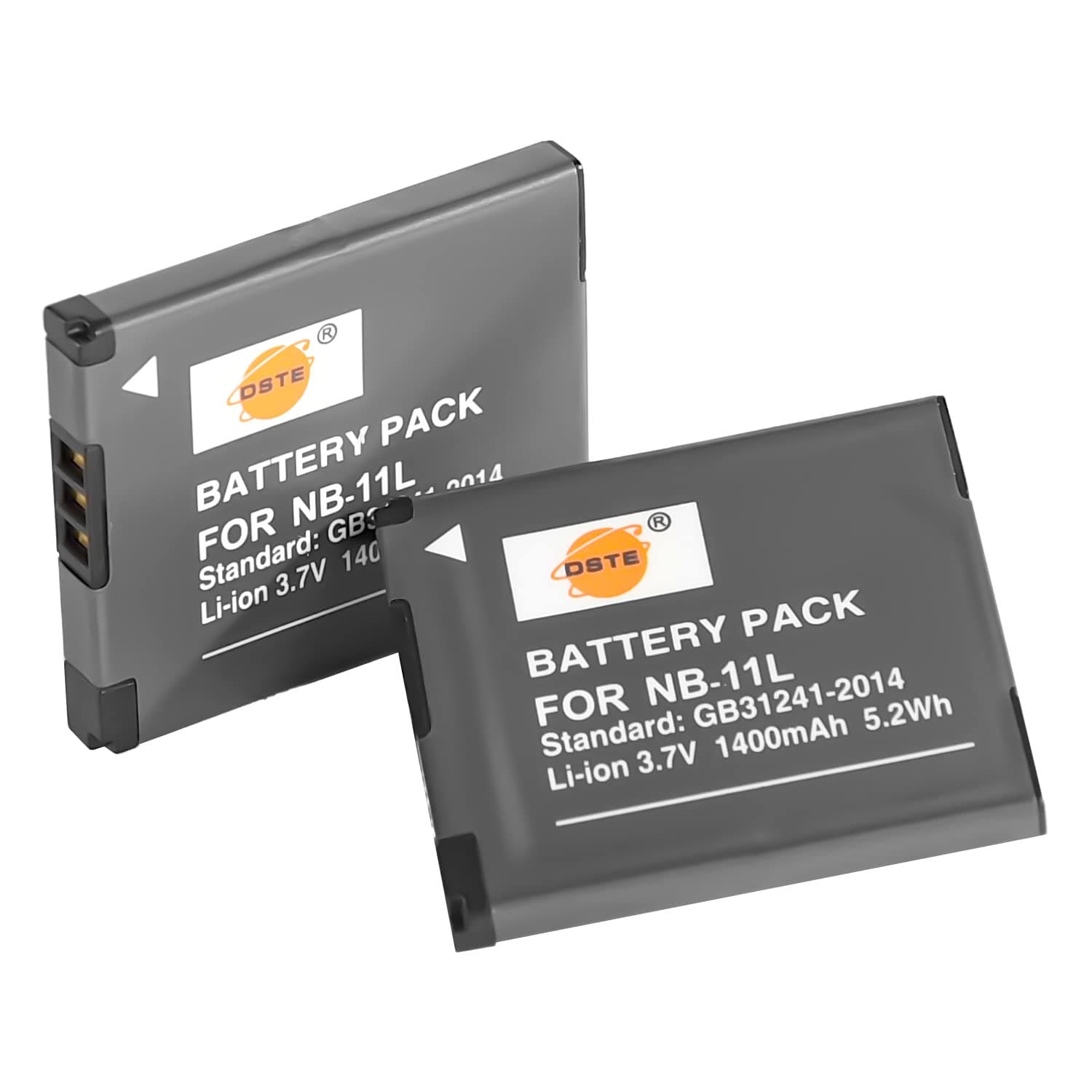 DSTE 2-Pack NB-11L NB-11LH Battery Compatible with Canon PowerShot A2400 is, A2500, A2600, A3400 is, A3500 is, A4000 is, ELPH 320 340 350 HS, IXUS 265 HS 132D 155 180, SX400 SX410 is Camera