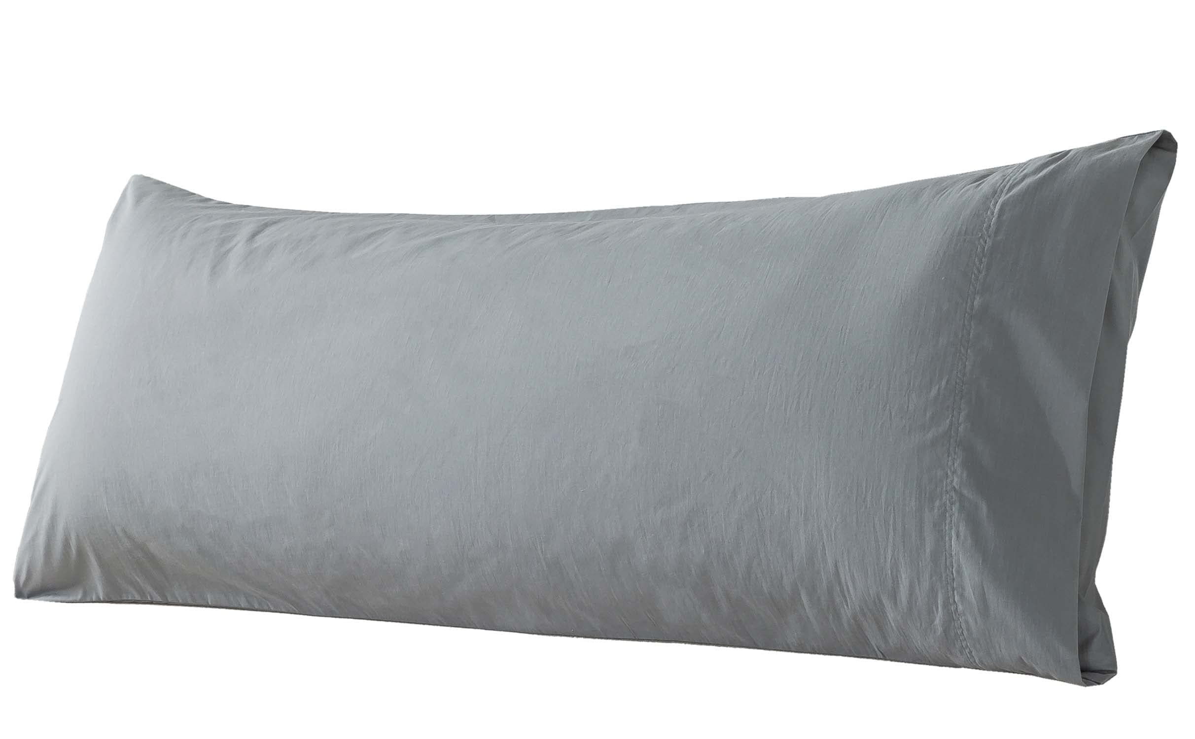 WhatsBedding Body Pillow Cover Cotton Fabric, Long Pillowcase Breathable & Skin-Friendly, Envelope Closure - Grey (20x54 inch)