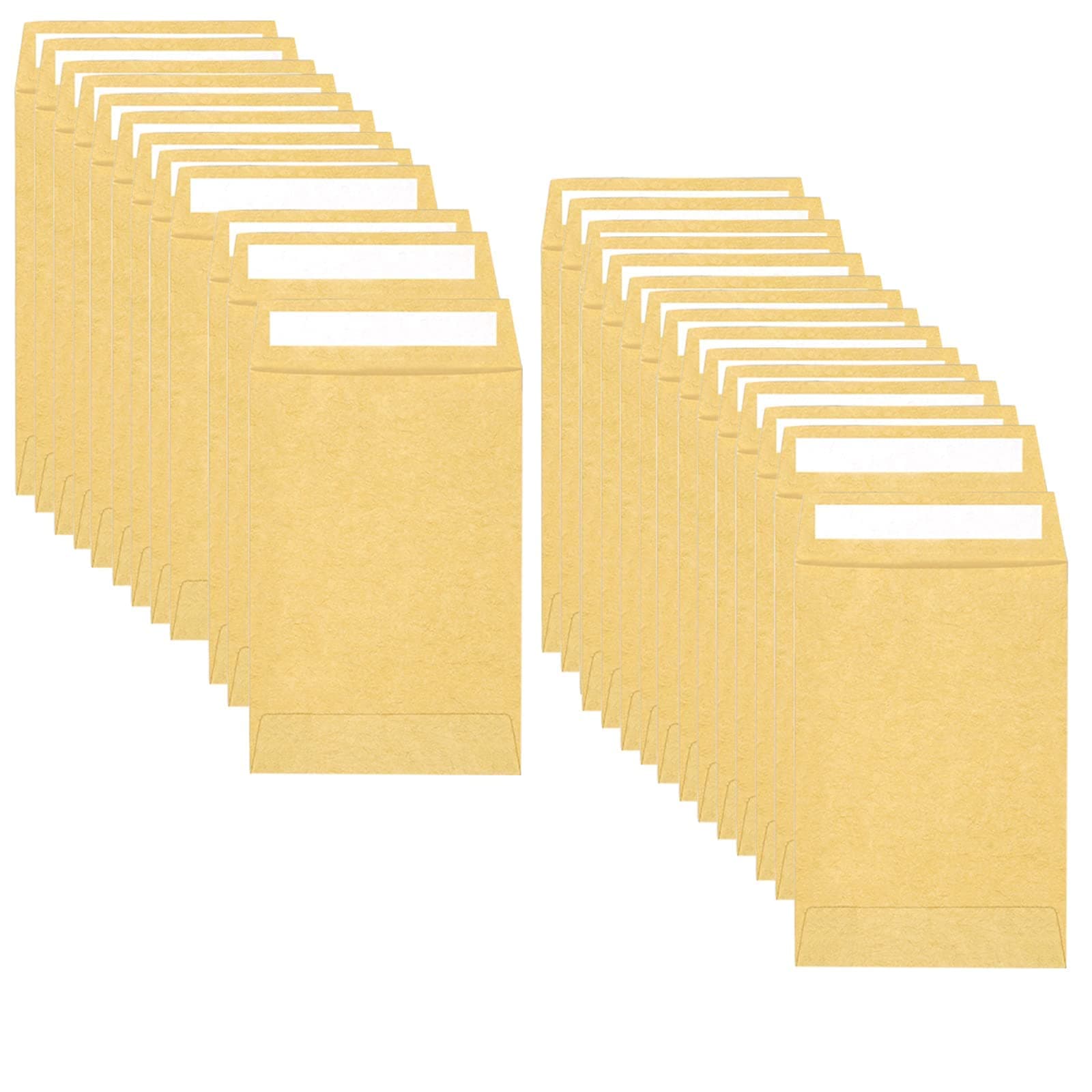50 Pcs Kraft Paper Envelops, Small Brown Envelopes Mini Money Envelopes Tip Envelopes Seed Envelopes Self Adhesive Envelopes Small for Packing Coin Notes Beads Wages