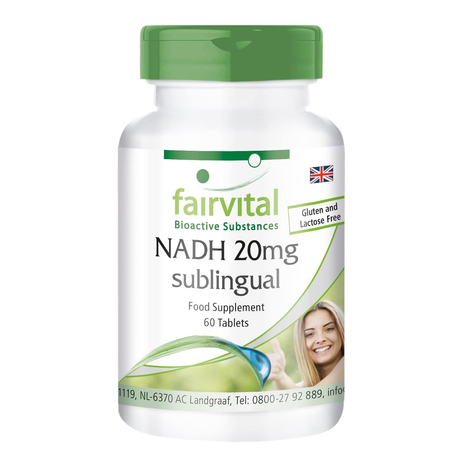 Fairvital | NADH 20mg sublingual - Vegan - 60 Tablets
