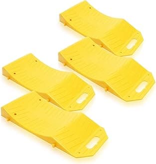 Zone Tech Tire Saver Ramps - Premium Quality Anti- Slip Design Portable Highly Visible Yellow Wheel Rest Vehicle Storage-Flat Spot and Flat Prevention