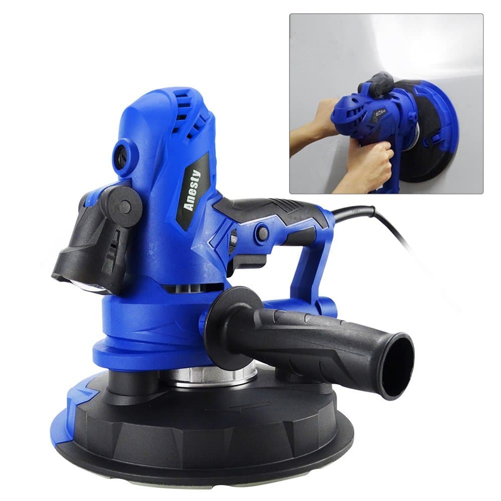 Anesty Drywall Sander, Dust Free Electric Hand Held Drywall Sander Variable Speed with Automatic Vacuum System LED Plaster Ceilings
