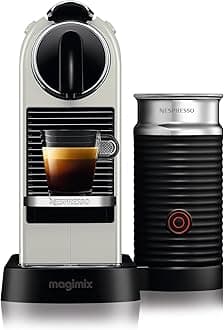Nespresso Citiz Coffee Machine with Aeroccino Milk Frother by De'Longhi for Original Coffee Pods, Latte, Cappuccino, Espresso, Starter Capsule Set Included, EN267.WAE, White