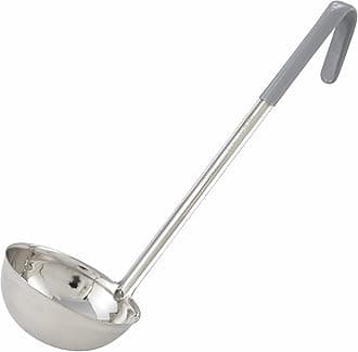 Winco LDC-12 Stainless Steel Ladle with Gray Handle, 12-Ounce