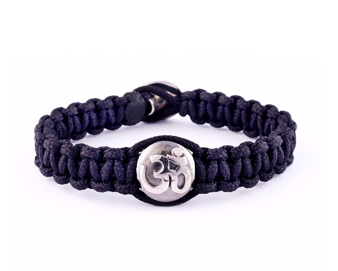 Aum Bracelet in 925 Silver with Single Diamond for Men